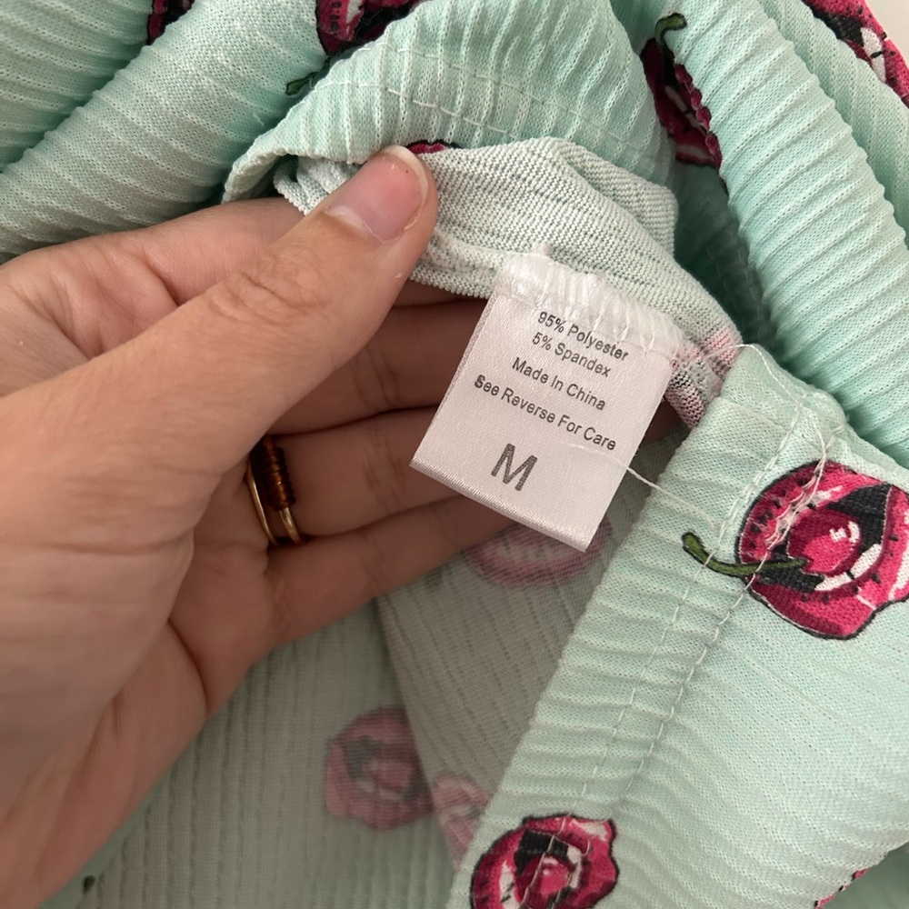 Mint Green Cherry Lips Camisole Top - Picture 5 of 5